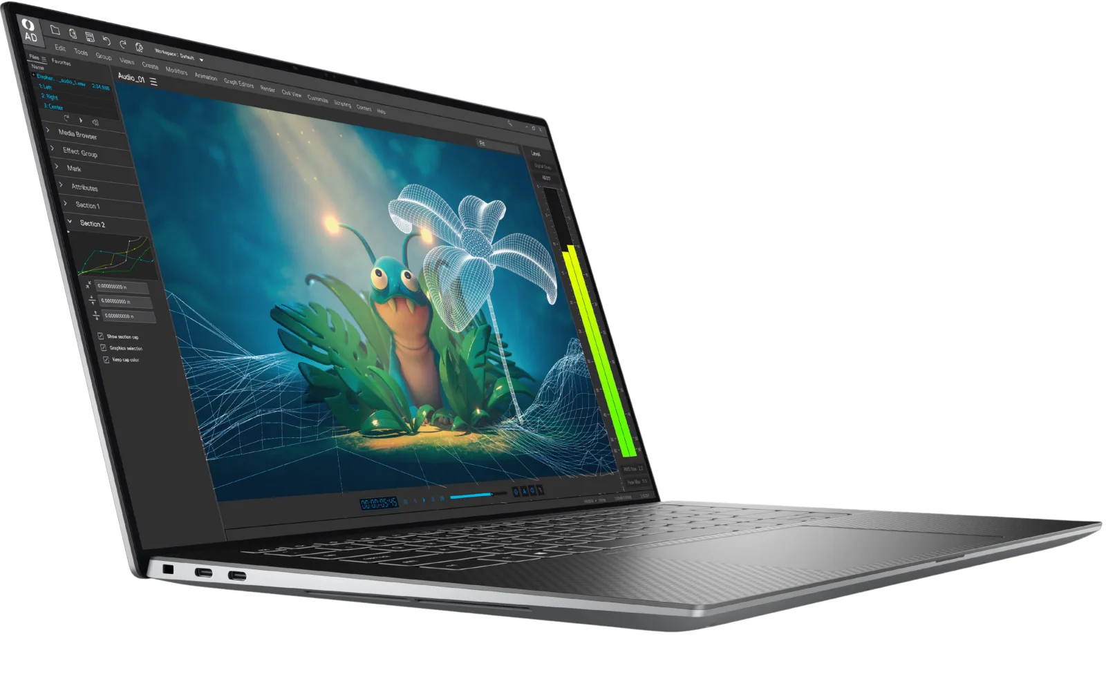 Dell Precision 5570, Intel core i7-12800H , RAM 16GB DDR5 , 512GB SSD M.2 NVMe , NVIDIA RTX A2000 8GB DDR6 ,15.6 inch FHD LED-IPS
